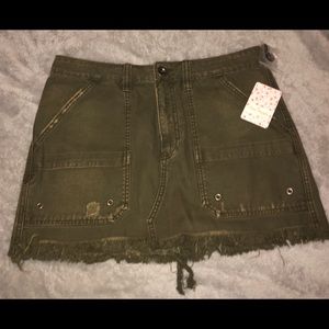 Army Green Mini Skirt